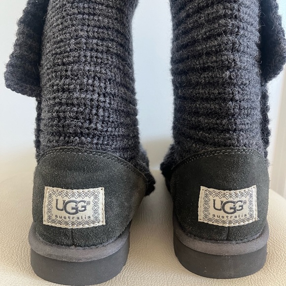 Ugg Australia Classic Cardy Gray Knit Tall Winter Boots Women’s Size 7 - Picture 5 of 10